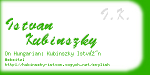 istvan kubinszky business card